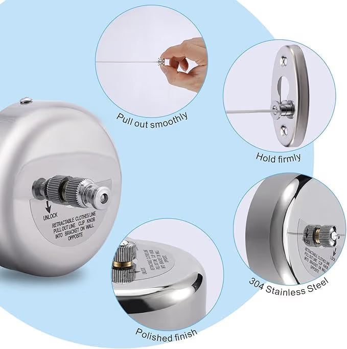 UrbanNext™ Retractable Clothesline – Minimal & Space Saving