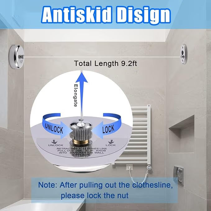 UrbanNext™ Retractable Clothesline – Minimal & Space Saving