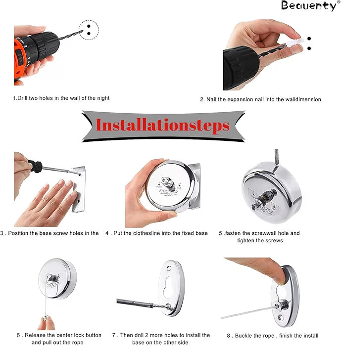 UrbanNext™ Retractable Clothesline – Minimal & Space Saving